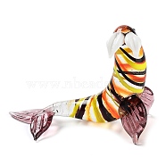 3D Sea Lion Handmade Lampwork Display Decoration, for Home Decoration, Colorful, 57x12x44mm(DJEW-C012-03)