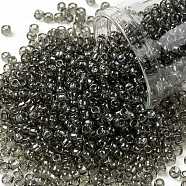 TOHO Round Seed Beads, Japanese Seed Beads, (120) Smoke Transparent Luster, 8/0, 3mm, Hole: 1mm, about 1110pcs/50g(SEED-XTR08-0120)