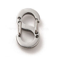304 Stainless Steel Push Gate Snap Key Clasps, Double Snap S Clasps, Stainless Steel Color, 11.5x6.5x1.5mm(STAS-L207-23B-P)