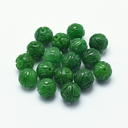 Natural Myanmar Jade/Burmese Jade Beads, Dyed, Round, 8mm, Hole: 1.5mm(G-F581-09-8mm)