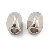 Alloy Beads, Oval, Platinum, 6x4x4mm, Hole: 1.8mm(FIND-A039-05P)