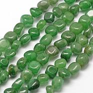 Natural Green Aventurine Beads Strands, Nuggets, 7~9x7~9x3~8mm, Hole: 1mm, about 42~47pcs/strand, 15.7 inch(40cm)(G-F464-04)