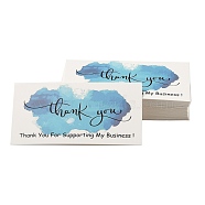 Thank You for Supporting My Business Card, for Decorations, Rectangle, Sky Blue, 90x50x0.4mm, 50pcs/bag(X-DIY-L035-016A)
