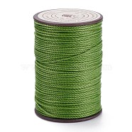Round Waxed Polyester Thread String, Micro Macrame Cord, Twisted Cord, for Leather Sewing Stitching, Olive Drab, 0.8mm, about 54.68 Yards(50m)/Roll(YC-D004-02E-033)