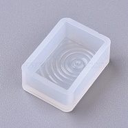 DIY Water Wave Rectangle Silicone Molds, Resin Casting Molds, For UV Resin, Epoxy Resin Jewelry Making, White, 34.8x24.8x12.5mm, Inner Size: 30x20mm(DIY-G014-17B)