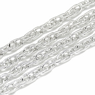 Unwelded Aluminum Rope Chain, Silver Color Plated, 7.2x4.6x1mm(X-CHA-S001-011)