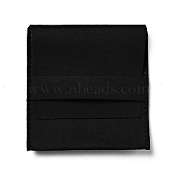 Microfiber Jewelry Pouches, Foldable Gift Bags, for Ring Necklace Earring Bracelet Jewelry, Square, Black, 8x7.8x0.3cm(ABAG-P007-01B-01)