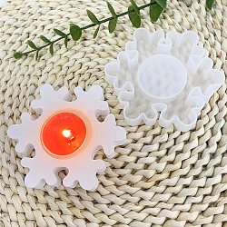 DIY Silicone for Candle Making, White, Snowflake, 9.5x8.45x1.7cm, Inner Diameter: 4.05cm(SIL-U003-01B)