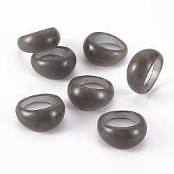 Resin Finger Rings, with Glitter Powder, Dark Gray, US Size 6(16.5mm)(RJEW-N033-007-B01)