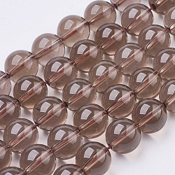 Natural Smoky Quartz Beads Strands, Round, 8mm, Hole: 1mm; about 24pcs/strand, 8 inch(G-C076-8mm-4)