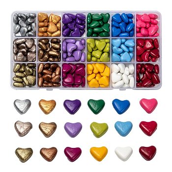 Sealing Wax Particles, for Retro Seal Stamp, Heart, Mixed Color, 12.5x13.5x6.5mm, 18 colors, 18pcs/color, 324pcs/box