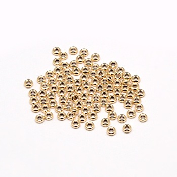 Yellow Gold Filled Spacer Beads, 1/20 14K Gold Filled, Cadmium Free & Nickel Free & Lead Free, Rondelle, 2~2.5x1mm, Hole: 0.5mm