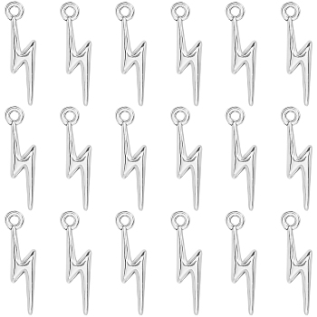 200Pcs Tibetan Style Zinc Alloy Pendants, Lightning Bolt, Antique Silver, 20x5x2.5mm, Hole: 1.6mm, 200pcs/set