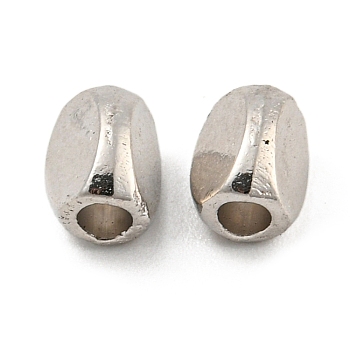 Alloy Beads, Oval, Platinum, 6x4x4mm, Hole: 1.8mm