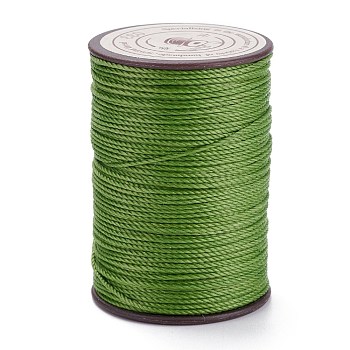 Round Waxed Polyester Thread String, Micro Macrame Cord, Twisted Cord, for Leather Sewing Stitching, Olive Drab, 0.8mm, about 54.68 Yards(50m)/Roll