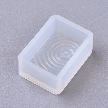 DIY Water Wave Rectangle Silicone Molds, Resin Casting Molds, For UV Resin, Epoxy Resin Jewelry Making, White, 34.8x24.8x12.5mm, Inner Size: 30x20mm