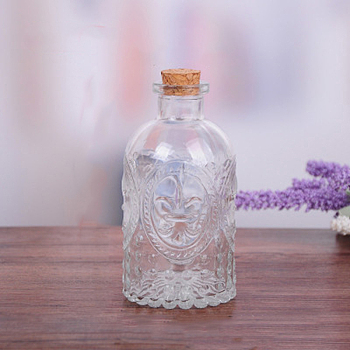 Glass Wishing Bottles, Bead Containers, Home Decorations, Column, 7x13cm