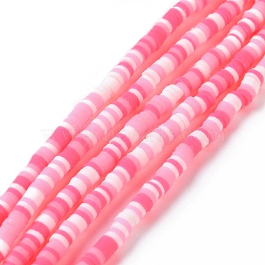 Pink Disc Polymer Clay Beads