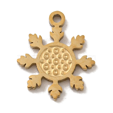 Real 14K Gold Plated Snowflake 304 Stainless Steel Charms