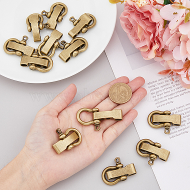 12Pcs Tibetan Style Alloy D-Ring Anchor Shackle Clasps(FIND-FH0008-01)-3