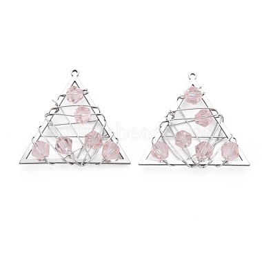 Stainless Steel Color Pink Triangle Stainless Steel+Other Material Pendants