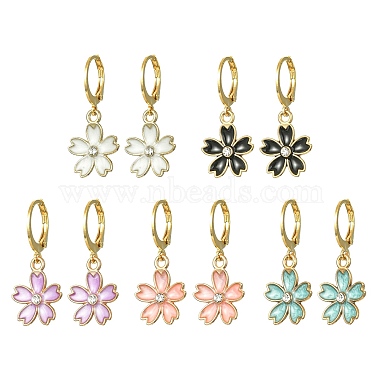 Mixed Color Flower Alloy Earrings