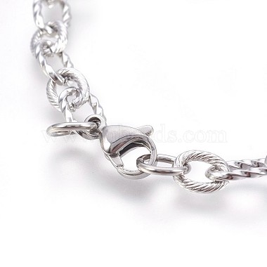 304 Stainless Steel Figaro Chain Bracelets(BJEW-P237-24P)-2