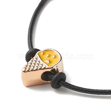 Bracelet cordon réglable perles émail acrylique crème glacée pour adolescente femmes(BJEW-JB07046)-6