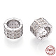 Rhodium Plated 925 Sterling Silver Micro Pave Cubic Zirconia Beads(STER-T004-95P)-1