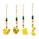 Crafans 4pcs 4 style pâques thème en plastique poule et lapin pendentif décorations(HJEW-CF0001-16A)-1