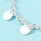 304 Stainless Steel Flat Round Charm Bracelets with Cable Chains for Women(BJEW-G669-25S)-4