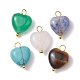 Natural & Synthetic Mixeed Gemstone Heart Charms(PALLOY-JF02493-01)-1