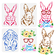 4Pcs 4 Styles PET Hollow Out Drawing Painting Stencils Sets, for DIY Scrapbook, Photo Album, Easter Egg & Rabbit & Word, Rabbit Pattern, 29.7x21cm, about 1pc/style(DIY-WH0383-0043)