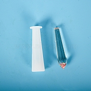 Pendulum Crystal Silicone Molds, Quartz Crystals Pendants Molds, For UV Resin, Epoxy Resin Jewelry Making, White, 1.9x7cm, Inner Diameter: 0.9cm(DIY-P010-05)