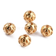 Long-Lasting Hollowed Plated Brass Beads, Filigree Beads, Real 24K Gold Plated, 5x4.5mm, Hole: 1.5mm(KK-O133-003B-G)