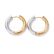 Two Tone 304 Stainless Steel Hinged Hoop Earrings for Women, Golden & Stainless Steel Color, 6 Gauge, 23x24.5x4mm, Pin: 1mm(EJEW-A073-01D)
