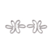 304 Stainless Steel Connector Charms, Flower Links, Stainless Steel Color, 21.5x29x1.5mm, Hole: 2.5mm(STAS-B031-38P)