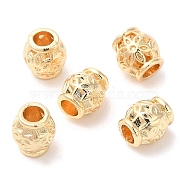 Rack Plating Brass Beads, Long-Lasting Plated, Cadmium Free & Lead Free, Barrel, Real 14K Gold Plated, 6x6mm, Hole: 2.2mm(FIND-TAC0018-05G)