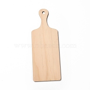 Wood Big Pendants, Geometric Charms, Undyed, Rectangle, 299x109x5mm, Hole: 12.5mm(WOOD-I010-06A)