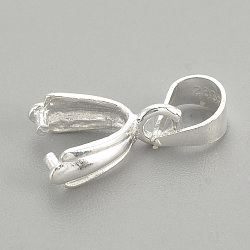 925 Sterling Silver Pendants, Ice Pick & Pinch Bails, Carved 925, Silver, 13mm, Hole: 3mm, Pin: 0.8mm(STER-S002-74)