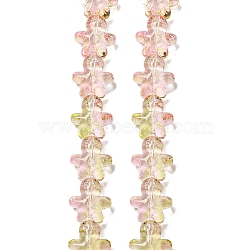 Glass Beads Strands, Gingerbread Man Shape, PeachPuff, 14.5~15x14x6.5~7mm, Hole: 0.9mm, about 51pcs/strand, 26.77''(68cm)(GLAA-B018-03C)