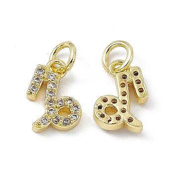 Real 18K Gold Plated Brass Micro Pave Clear Cubic Zirconia Charms, with Jump Ring, Constellation Charm, Capricorn, 11x7x2.5mm, Hole: 3.4mm