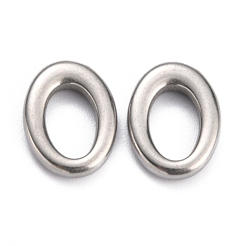 304 Stainless Steel Linking Ring, Oval, Stainless Steel Color, 13.5x10x2.8mm