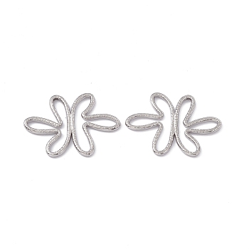 304 Stainless Steel Connector Charms, Flower Links, Stainless Steel Color, 21.5x29x1.5mm, Hole: 2.5mm