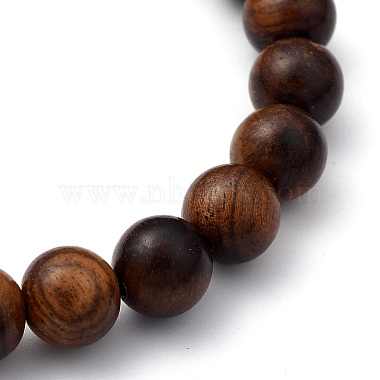 Bracelets extensibles unisexes en bois naturel avec perles(X-BJEW-JB05463-03)-2
