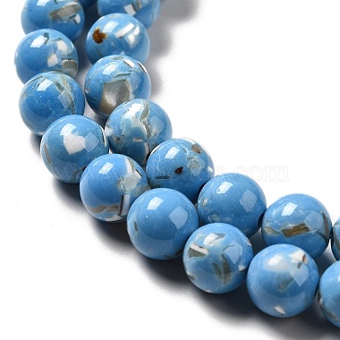 Synthetic Turquoise and Sea Shell Assembled Beads Strands(G-D482-01A-04)-4