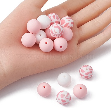 Round Food Grade Eco-Friendly Silicone Focal Beads(SIL-YW0001-14C)-4