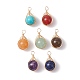 Natural & Synthetic Mixed Gemstone Copper Wire Wrapped Pendants(PALLOY-JF02539-01)-1