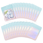 40Pcs Rectangle Glitter Holographic Plastic Resealable Packaging Bags, Self Seal Bag, Pale Turquoise, 12x9x0.15cm, Unilateral Thickness: 2.5 Mil(0.065mm)(ABAG-TA0001-97B-03)