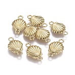 Alloy Links connectors, Ocean Theme, Lead Free & Nickel Free & Cadmium Free, Shell, Real 14K Gold Plated, 23.5x14.5x4.5mm, Hole: 2.5mm(TIBE-A008-017G-NR)